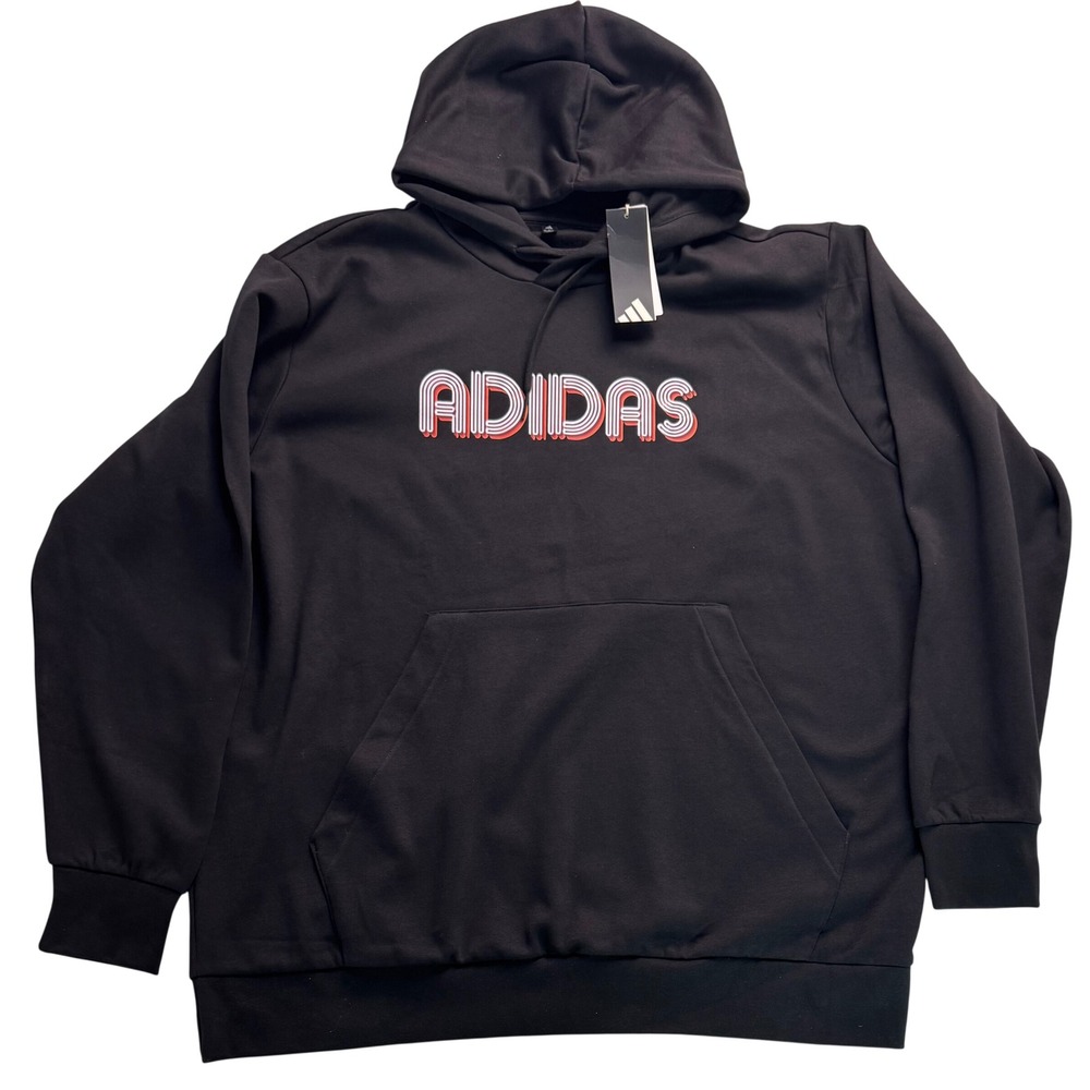 Adidas Mens M EVO LIN HD Black Hoodie Sweatshirt Graphic Logo 3XLT